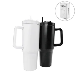 Tumblers with Handle and Straw in Stainless Steel 1200ml